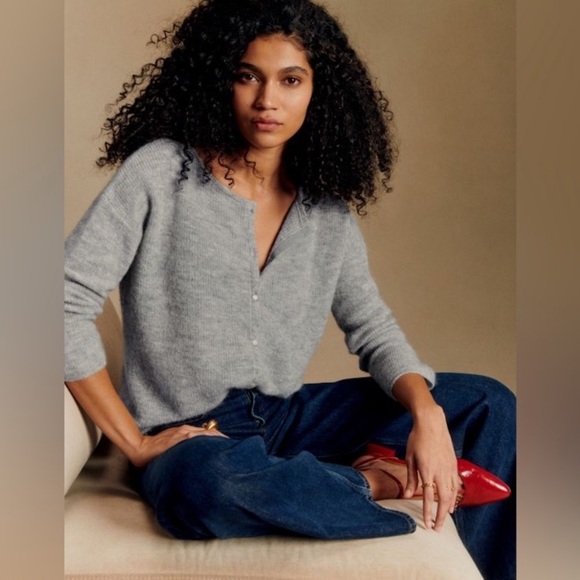 Sezane Sweaters - Sezane Gaspard cardigan in Mottled Grey